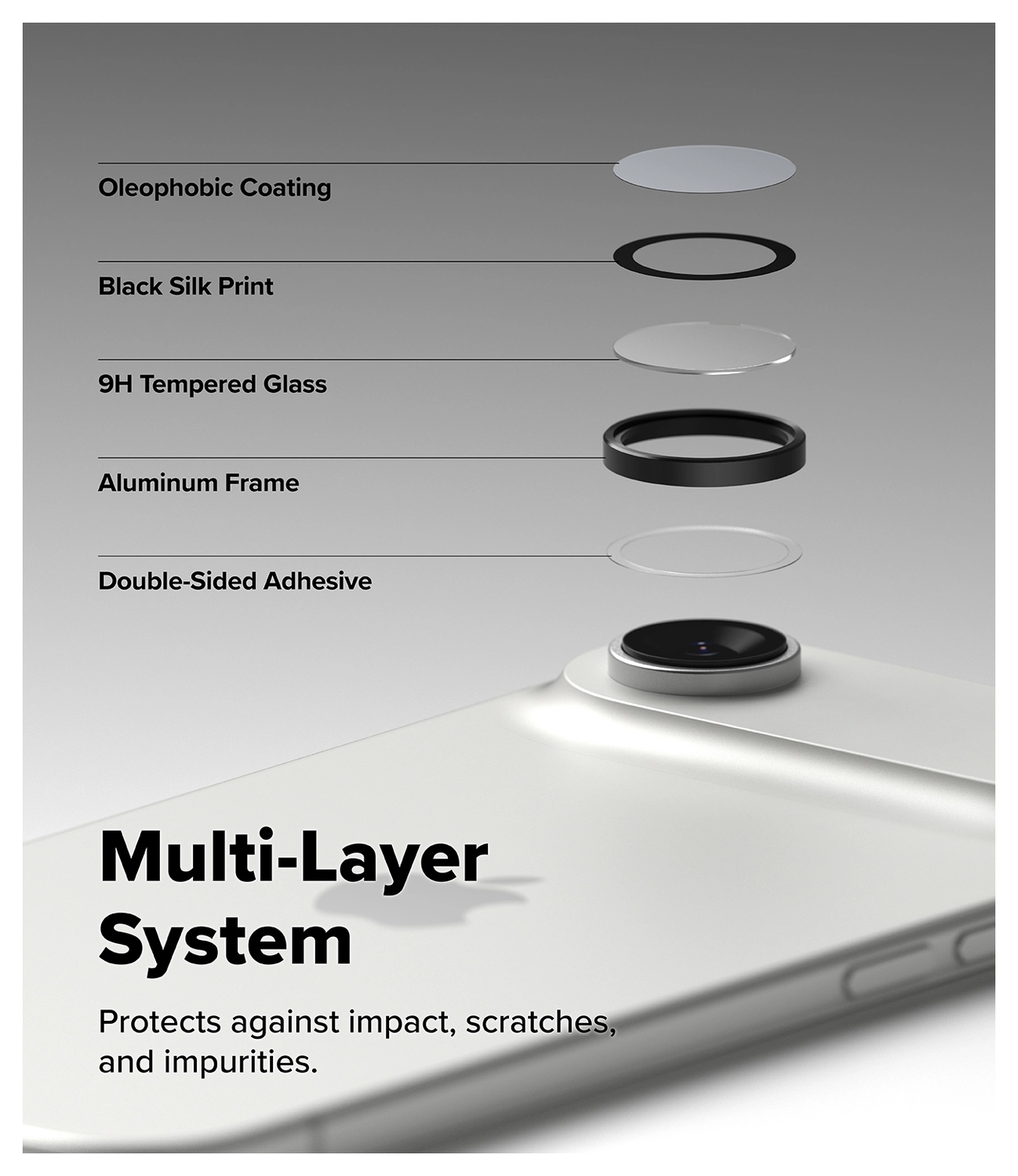 Ringke Frame Glass iPhone Air Camera Protector Tempered Glass (2-Pack) afbeelding 7