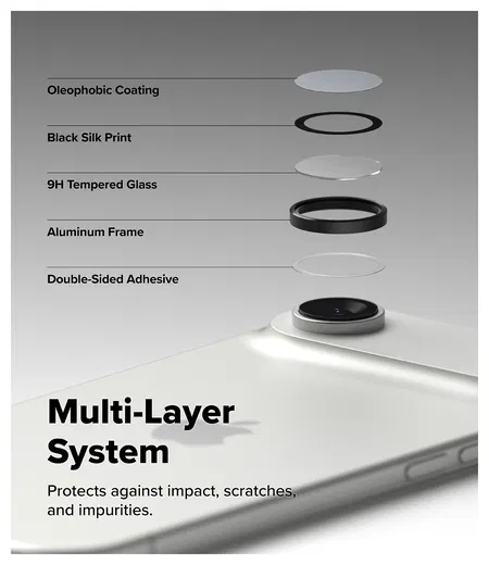 Ringke Frame Glass iPhone Air Camera Protector Tempered Glass (2-Pack) afbeelding 7