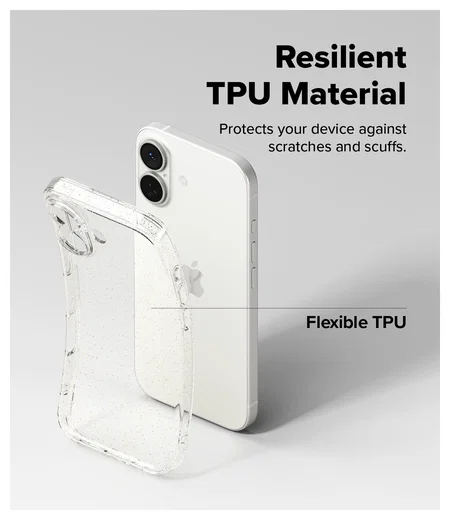 Ringke Air iPhone 17 Hoesje Flexibel TPU Back Cover Glitter Transparant afbeelding 6