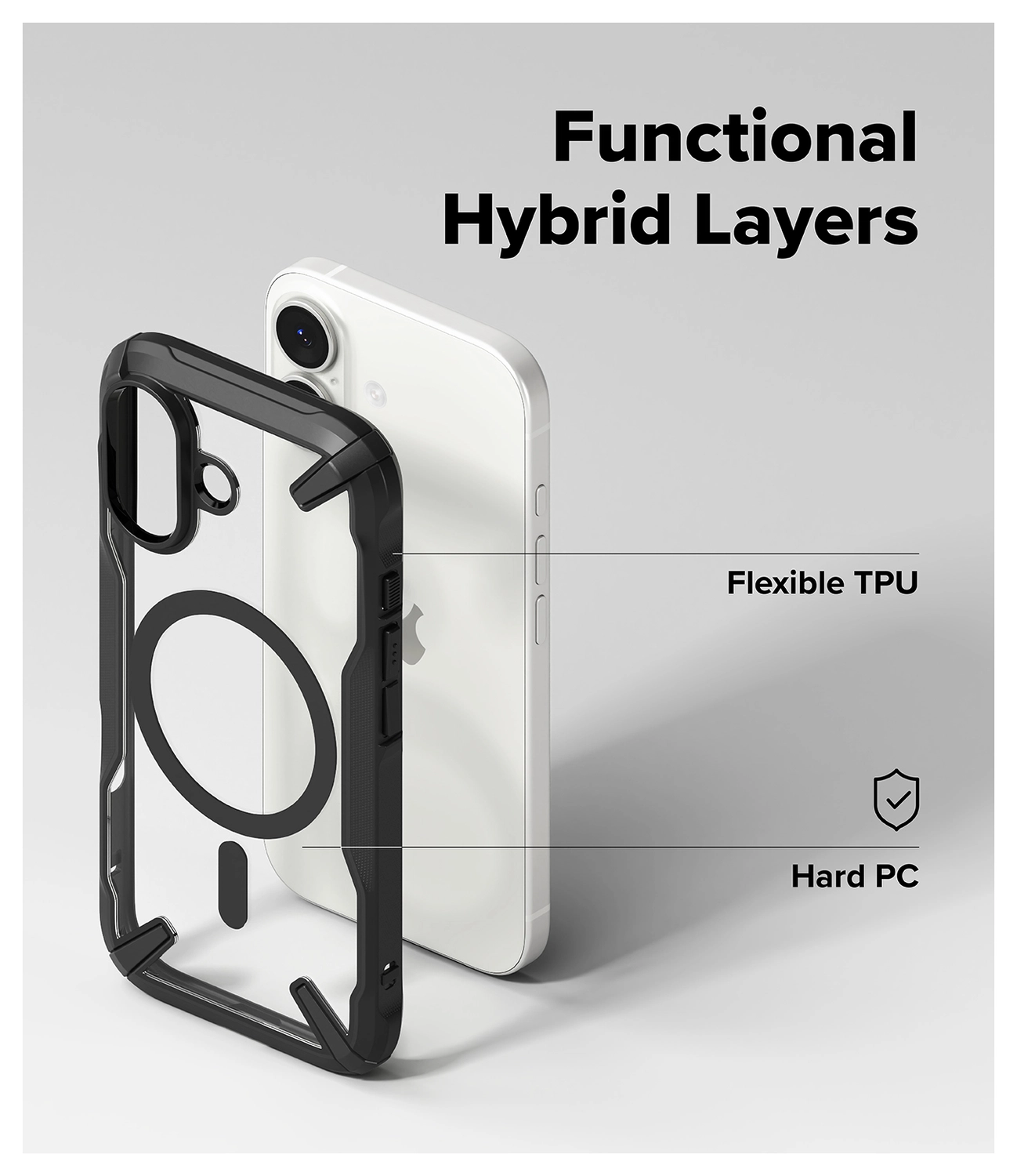 Ringke Fusion X Magnetic Apple iPhone 17 Hoesje MagSafe Zwart afbeelding 6