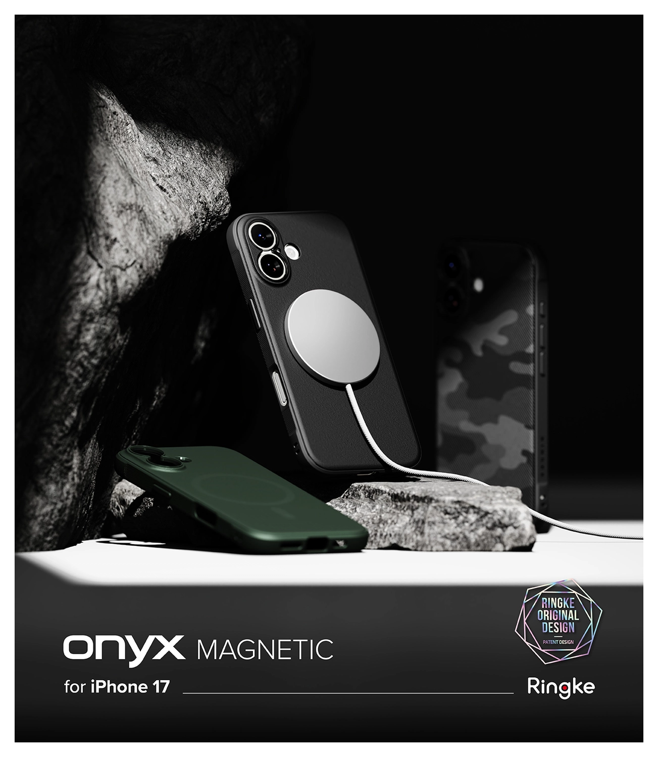 Ringke Onyx Magnetic Apple iPhone 17 Hoesje MagSafe Zwart afbeelding 11