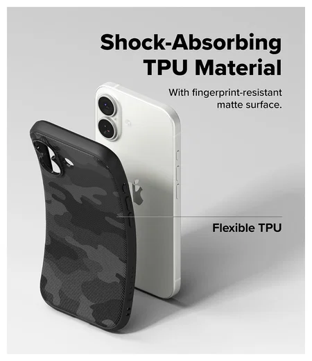 Ringke Onyx Magnetic Apple iPhone 17 Hoesje MagSafe Camo Zwart afbeelding 8