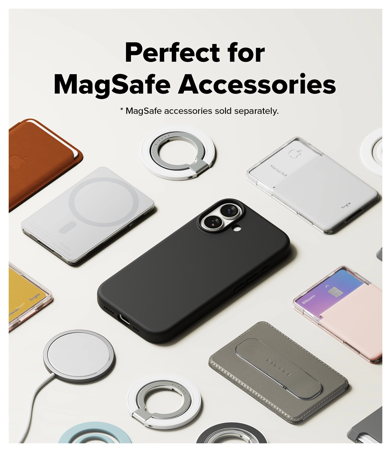 Ringke Silicone Magnetic Apple iPhone 17 Hoesje MagSafe Back Cover Zwart afbeelding 7