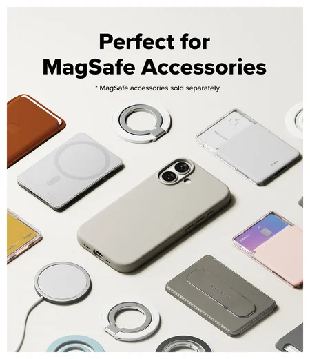Ringke Silicone Magnetic Apple iPhone 17 Hoesje MagSafe Back Cover Beige afbeelding 6