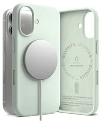 Ringke Silicone Magnetic Apple iPhone 17 Hoesje MagSafe Back Cover Mint afbeelding