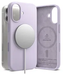 Ringke Silicone Magnetic Apple iPhone 17 Hoesje MagSafe Back Cover Paars afbeelding