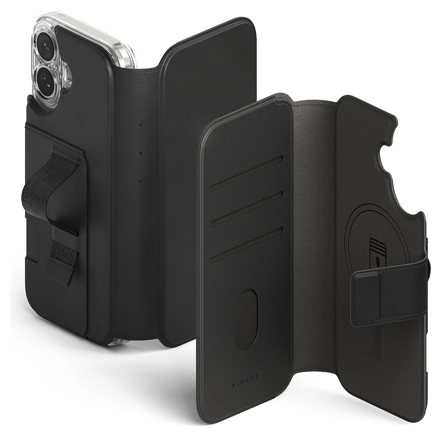 Ringke Folio Grip Wallet Magnetic Apple iPhone 17 Hoesje Zwart afbeelding 1