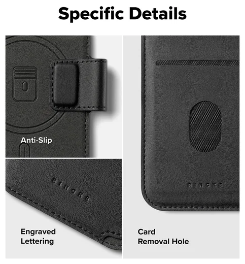 Ringke Folio Grip Wallet Magnetic Apple iPhone 17 Hoesje Zwart afbeelding 3