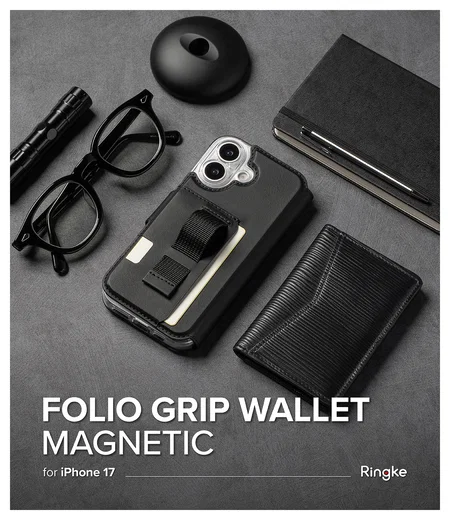 Ringke Folio Grip Wallet Magnetic Apple iPhone 17 Hoesje Zwart afbeelding 8