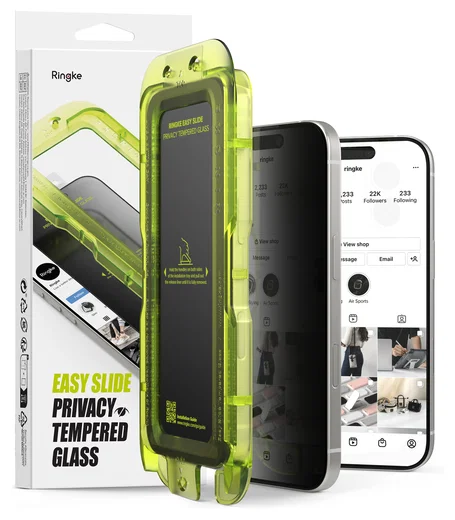 Ringke Easy Slide Privacy Glass iPhone 17 Screen Protector Jig 2-Pack afbeelding 1