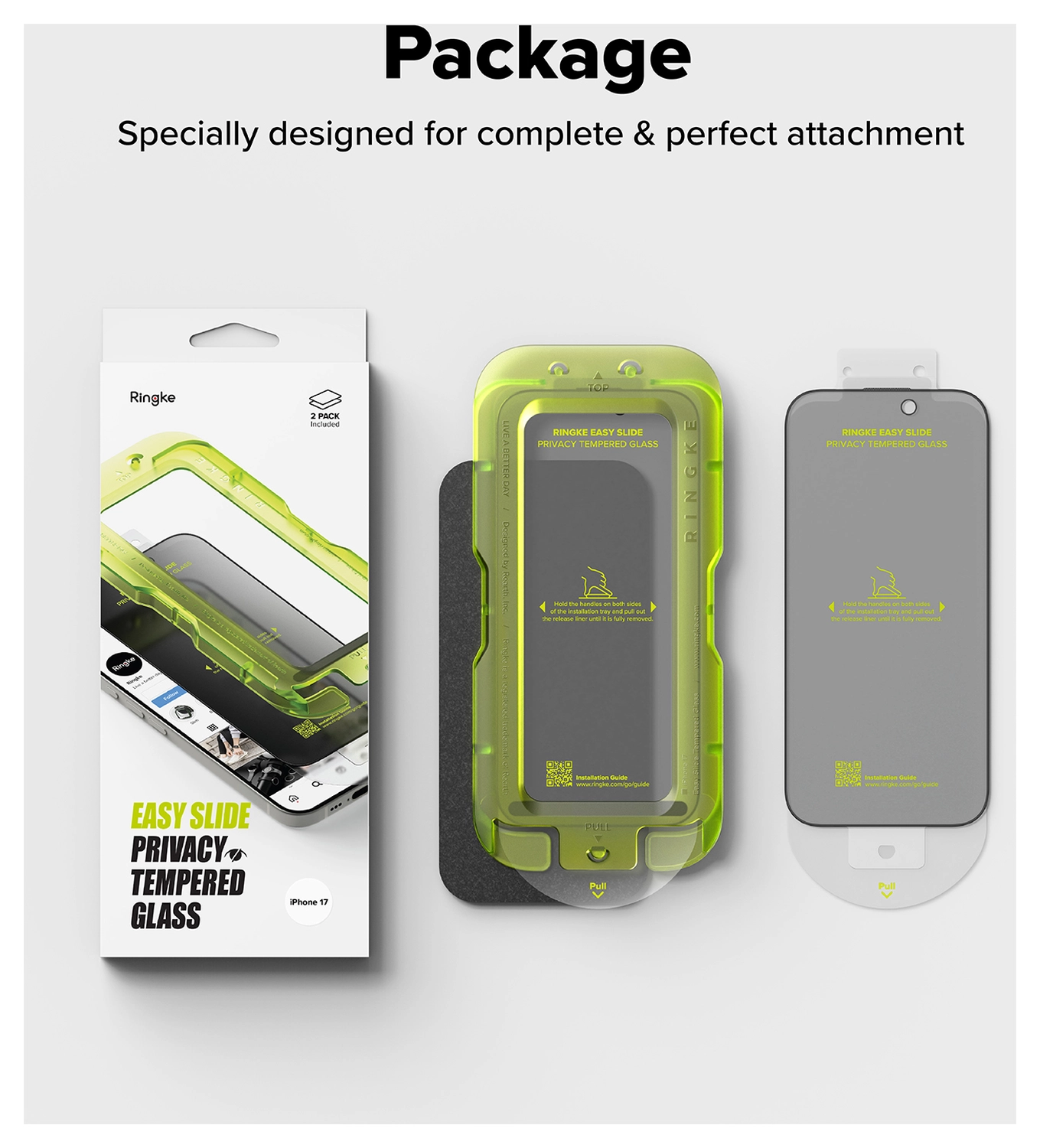 Ringke Easy Slide Privacy Glass iPhone 17 Screen Protector Jig 2-Pack afbeelding 16