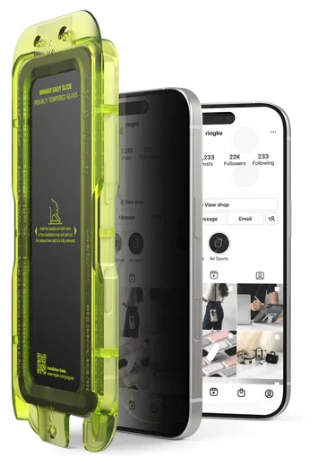 Ringke Easy Slide Privacy Glass iPhone 17 Screen Protector Jig 2-Pack afbeelding 2