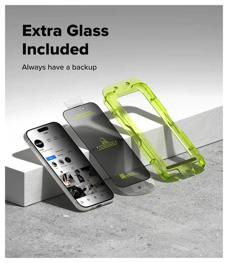 Ringke Easy Slide Privacy Glass iPhone 17 Screen Protector Jig 2-Pack afbeelding 9