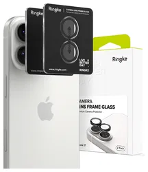 Ringke Frame Glass iPhone 17 Camera Protector Tempered Glass (2-Pack) afbeelding