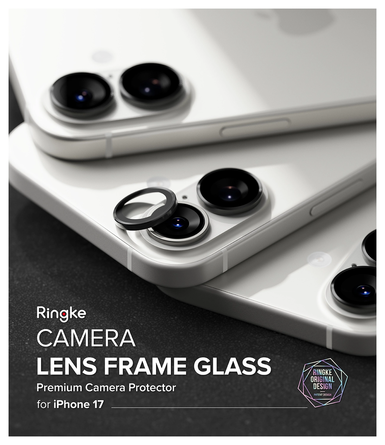 Ringke Frame Glass iPhone 17 Camera Protector Tempered Glass (2-Pack) afbeelding 10