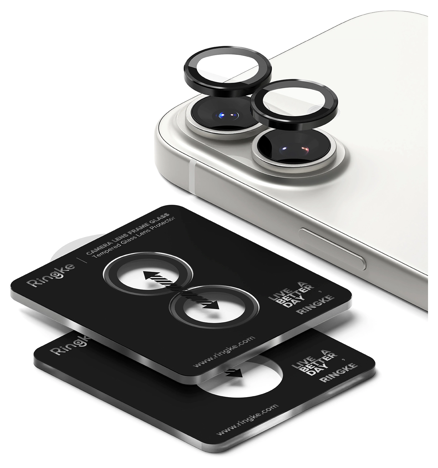 Ringke Frame Glass iPhone 17 Camera Protector Tempered Glass (2-Pack) afbeelding 2