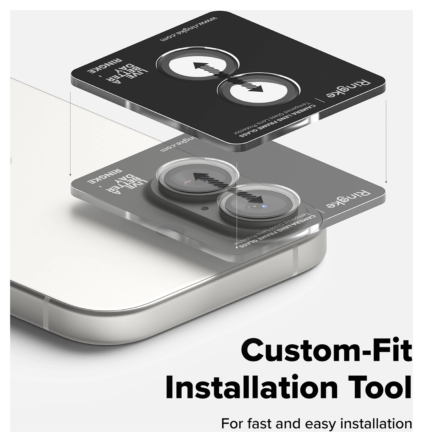 Ringke Frame Glass iPhone 17 Camera Protector Tempered Glass (2-Pack) afbeelding 4