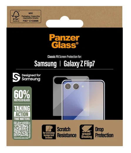 PanzerGlass Classic Fit Samsung Galaxy Z Flip 7 Screen Protector Tempered Glass afbeelding 4