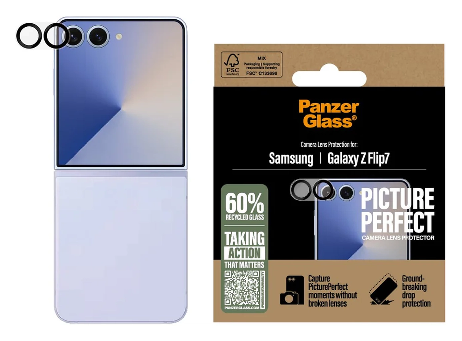 PanzerGlass PicturePerfect Samsung Galaxy Z Flip 7 Camera Protector Glas afbeelding 1