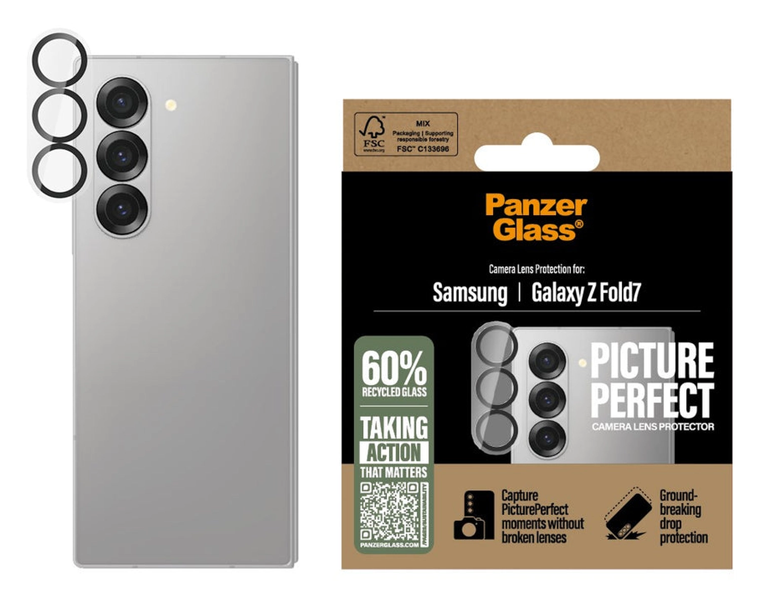 PanzerGlass PicturePerfect Samsung Galaxy Z Fold 7 Camera Protector Glas afbeelding 1