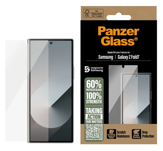 PanzerGlass Classic Fit Samsung Galaxy Z Fold 7 Screen Protector Tempered Glass afbeelding 1