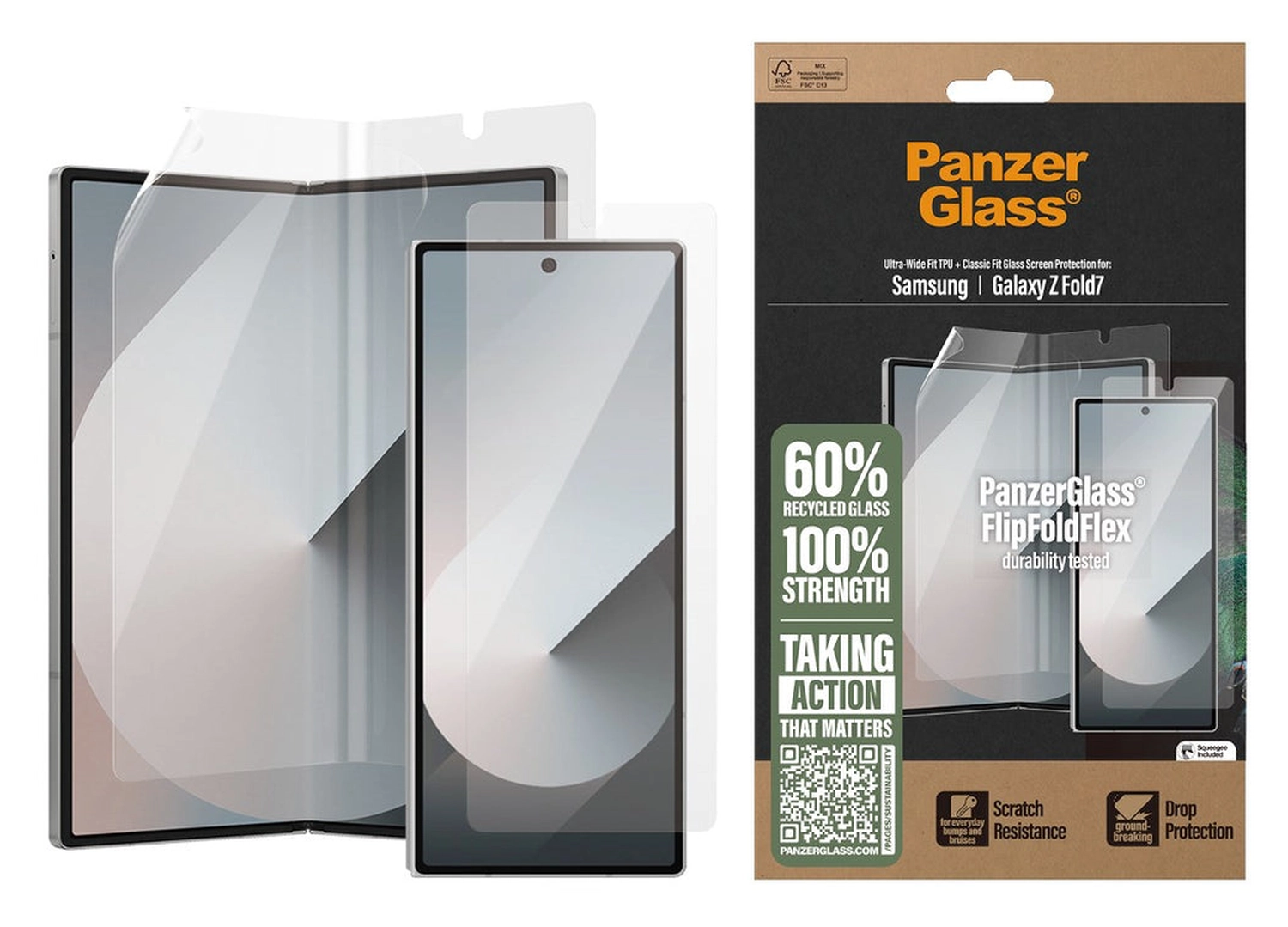 PanzerGlass Samsung Galaxy Z Fold 7 Screen Protector Case Friendly afbeelding 1