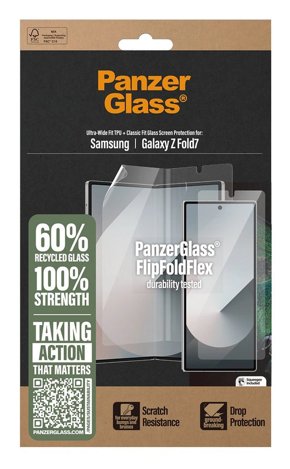 PanzerGlass Samsung Galaxy Z Fold 7 Screen Protector Case Friendly afbeelding 3