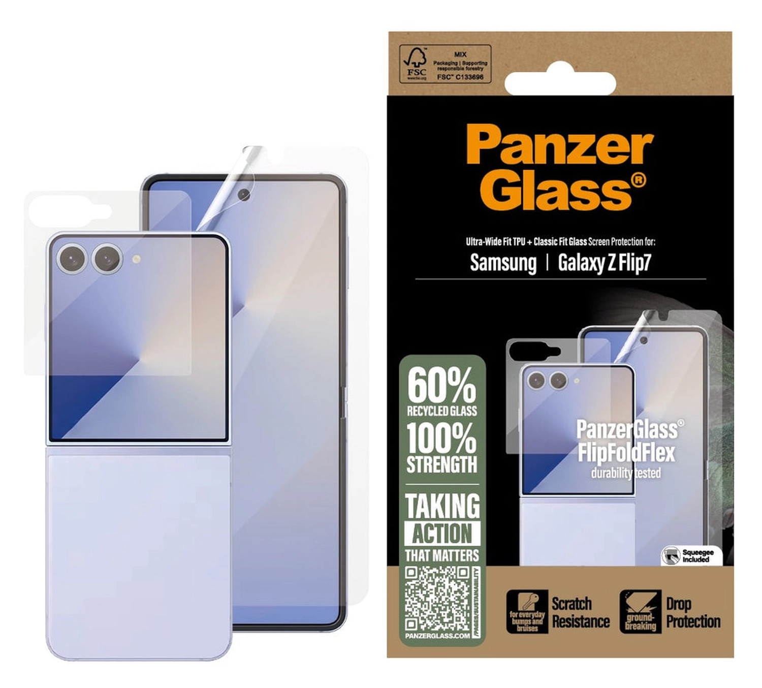 PanzerGlass Samsung Galaxy Z Flip 7 Screen Protector Case Friendly afbeelding 1