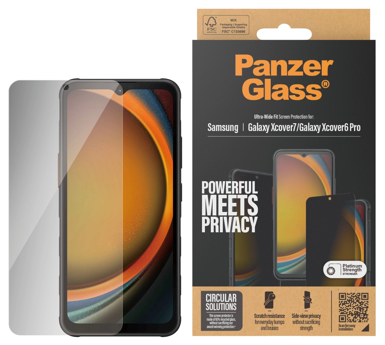 PanzerGlass Ultra-Wide Samsung Galaxy Xcover 7 / 6 Pro Privacy Glass afbeelding 1