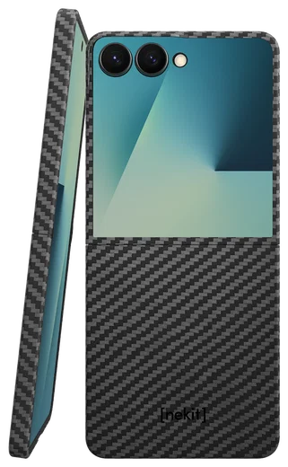 NEKIT Fiber Samsung Galaxy Z Flip 7 Hoesje MagSafe / Qi2 Back Cover Dun Zwart afbeelding 1