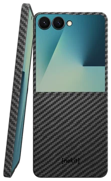 NEKIT Fiber Samsung Galaxy Z Flip 7 Hoesje MagSafe / Qi2 Back Cover Dun Zwart