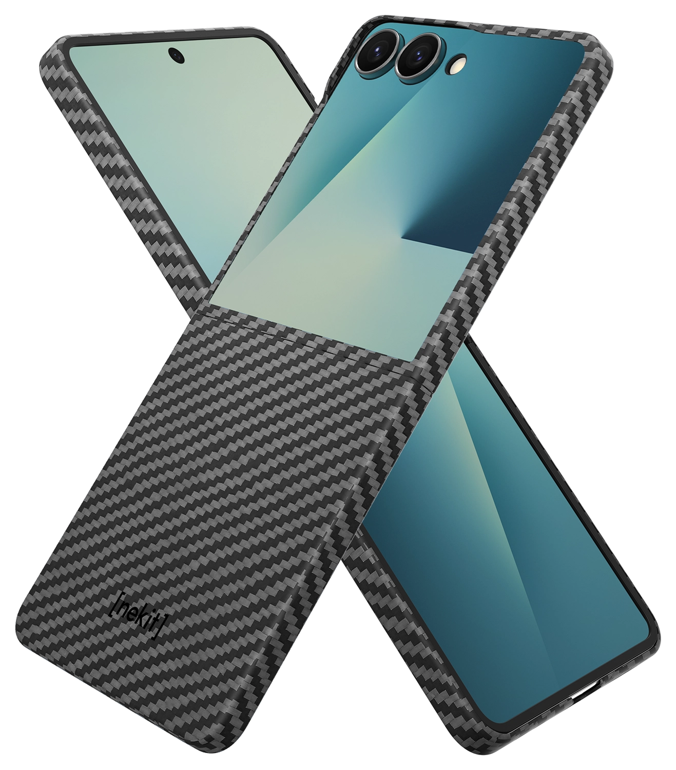 NEKIT Fiber Samsung Galaxy Z Flip 7 Hoesje MagSafe / Qi2 Back Cover Dun Zwart afbeelding 2