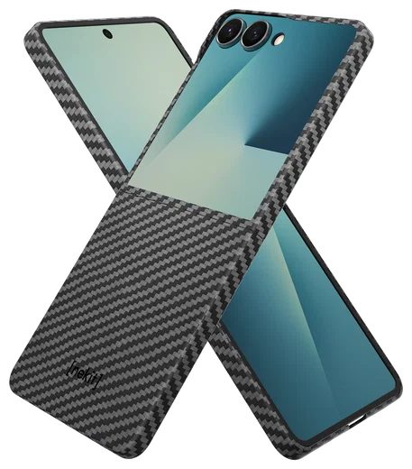 NEKIT Fiber Samsung Galaxy Z Flip 7 Hoesje MagSafe / Qi2 Back Cover Dun Zwart afbeelding 2