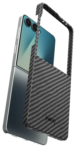 NEKIT Fiber Samsung Galaxy Z Flip 7 Hoesje MagSafe / Qi2 Back Cover Dun Zwart afbeelding 3