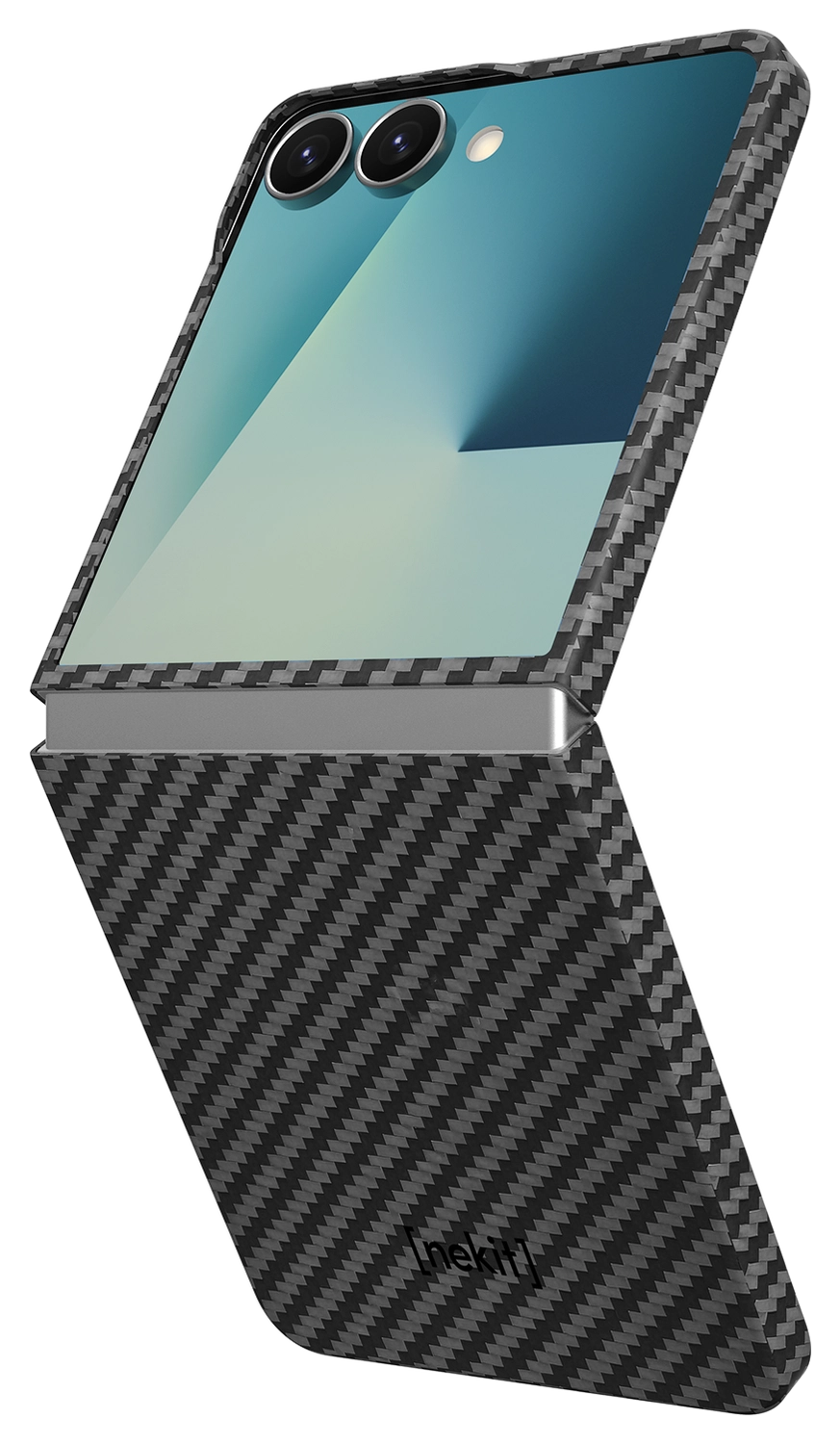 NEKIT Fiber Samsung Galaxy Z Flip 7 Hoesje MagSafe / Qi2 Back Cover Dun Zwart afbeelding 5