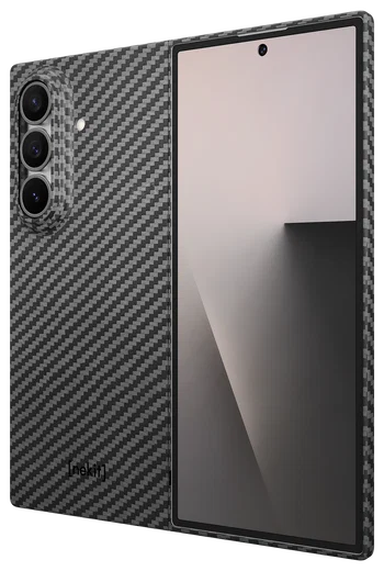 NEKIT Fiber Samsung Galaxy Z Fold 7 Hoesje MagSafe Kevlar Back Cover Dun Zwart afbeelding 9