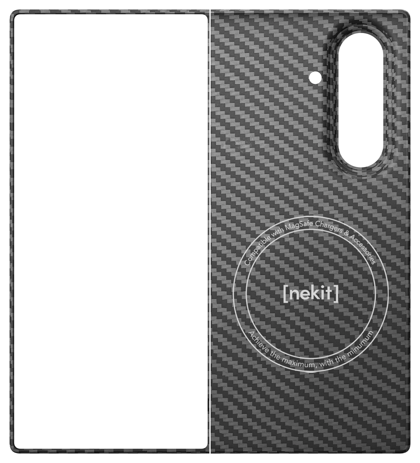 NEKIT Fiber Samsung Galaxy Z Fold 7 Hoesje MagSafe Kevlar Back Cover Dun Zwart afbeelding 10