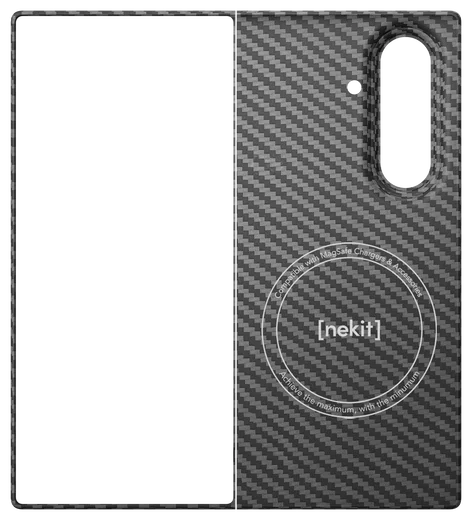 NEKIT Fiber Samsung Galaxy Z Fold 7 Hoesje MagSafe Kevlar Back Cover Dun Zwart afbeelding 10