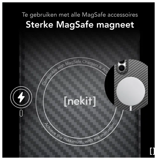 NEKIT Fiber Samsung Galaxy Z Fold 7 Hoesje MagSafe Kevlar Back Cover Dun Zwart afbeelding 3