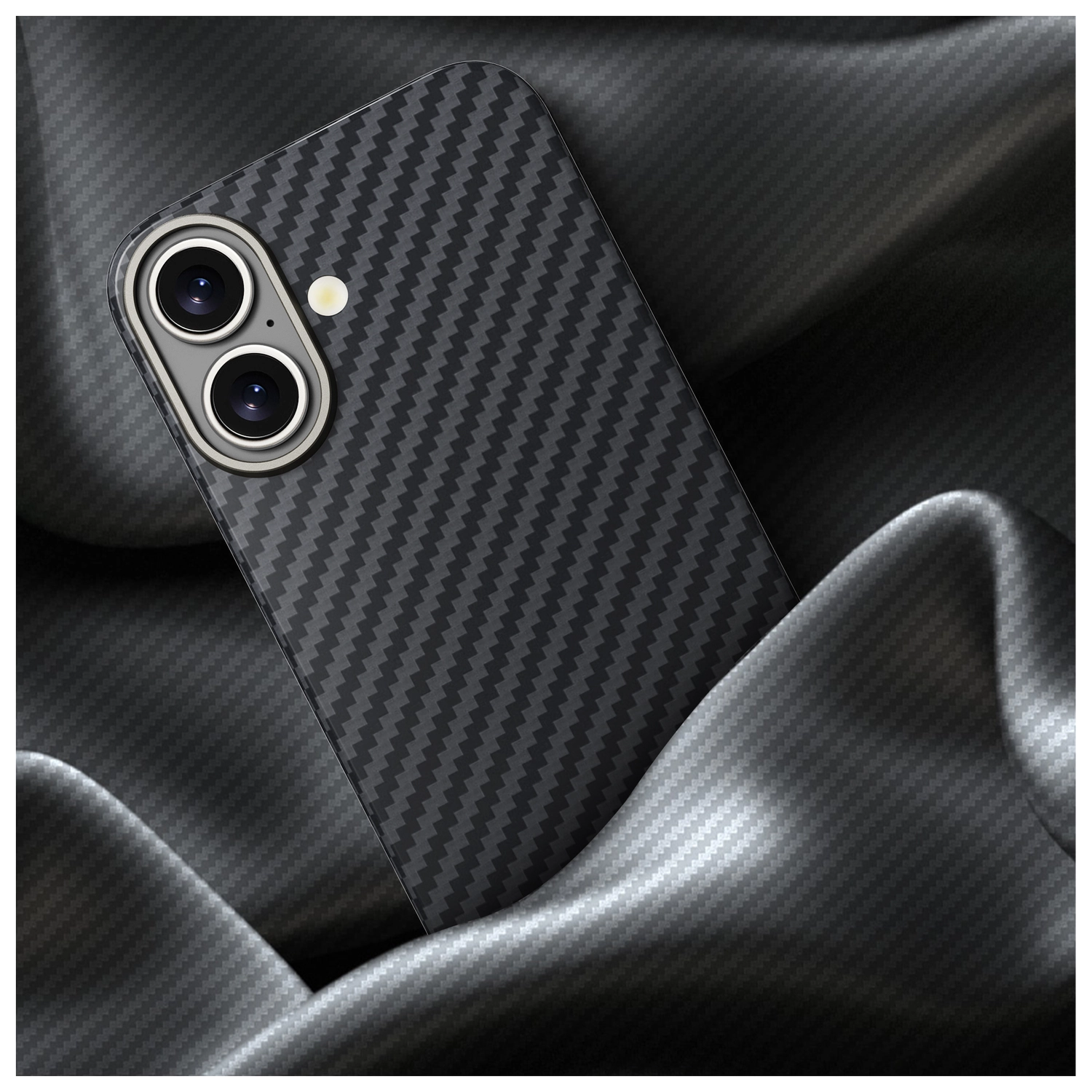 NEKIT Fiber Apple iPhone 17 Hoesje MagSafe Kevlar Back Cover Dun Zwart afbeelding 11