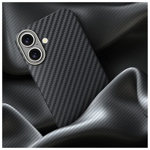 NEKIT Fiber Apple iPhone 17 Hoesje MagSafe Kevlar Back Cover Dun Zwart afbeelding 11