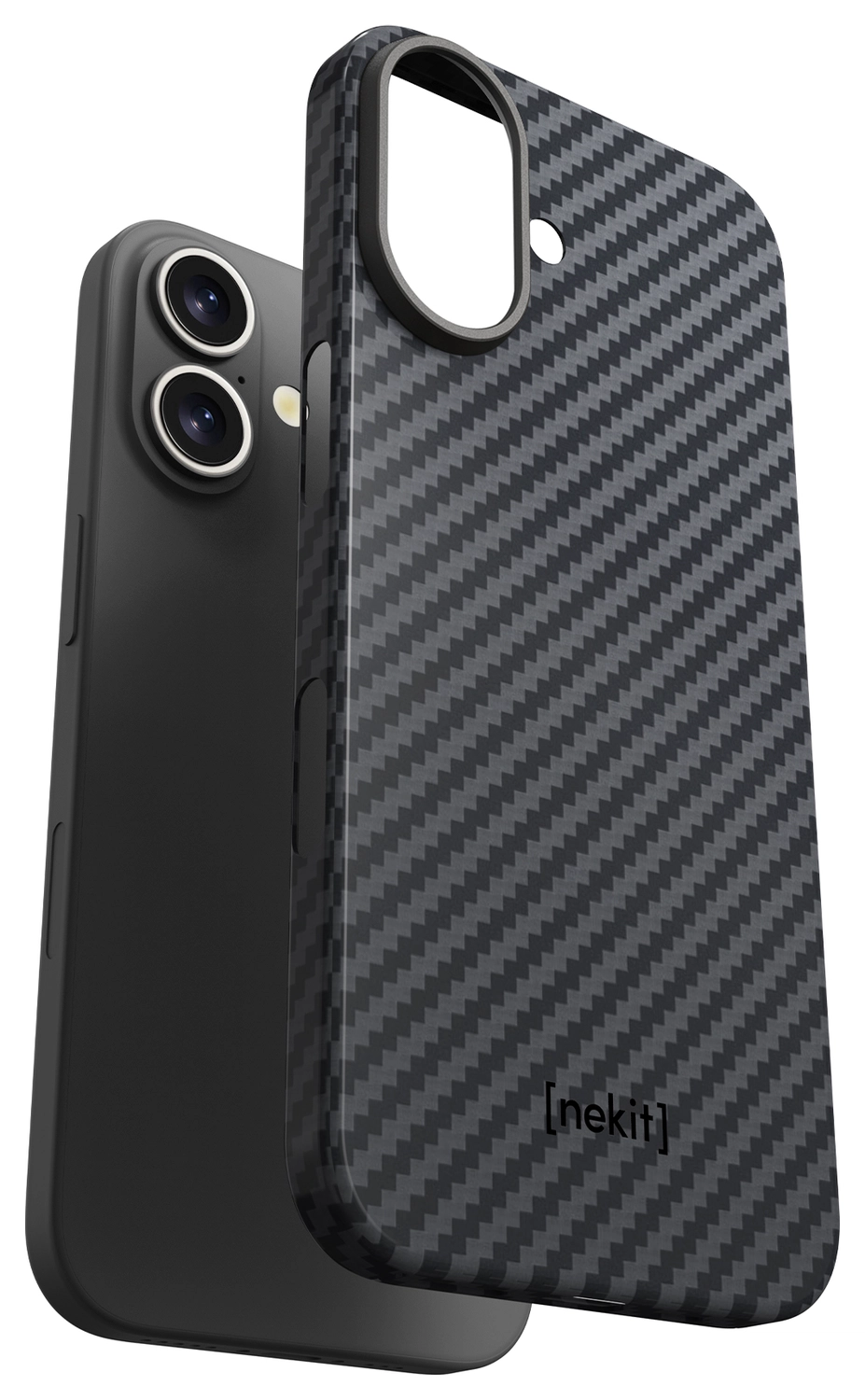 NEKIT Fiber Apple iPhone 17 Hoesje MagSafe Kevlar Back Cover Dun Zwart afbeelding 12