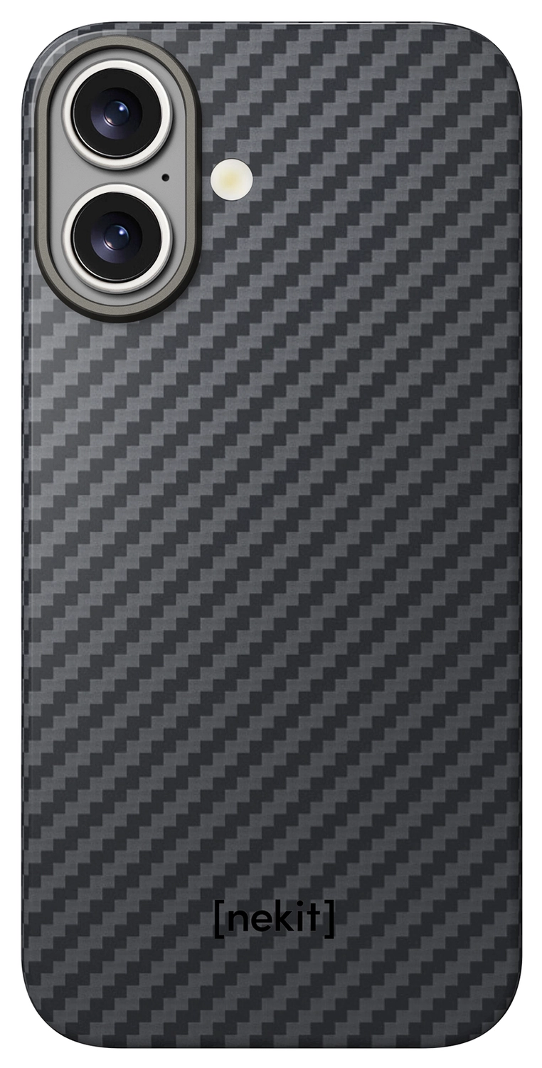 NEKIT Fiber Apple iPhone 17 Hoesje MagSafe Kevlar Back Cover Dun Zwart afbeelding 13