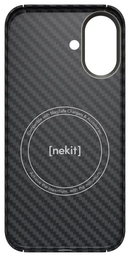 NEKIT Fiber Apple iPhone 17 Hoesje MagSafe Kevlar Back Cover Dun Zwart afbeelding 16