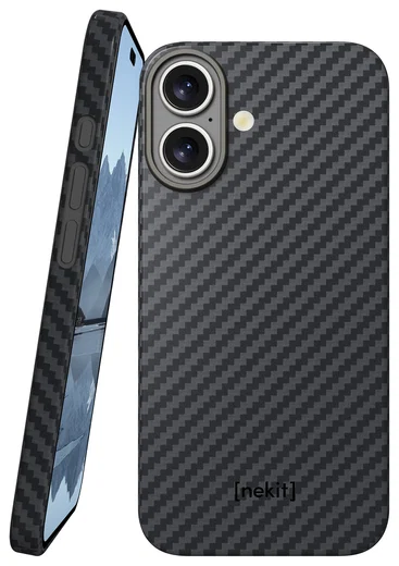NEKIT Fiber Apple iPhone 17 Hoesje MagSafe Kevlar Back Cover Dun Zwart afbeelding 1