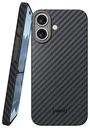 NEKIT Fiber Apple iPhone 17 Hoesje MagSafe Kevlar Back Cover Dun Zwart