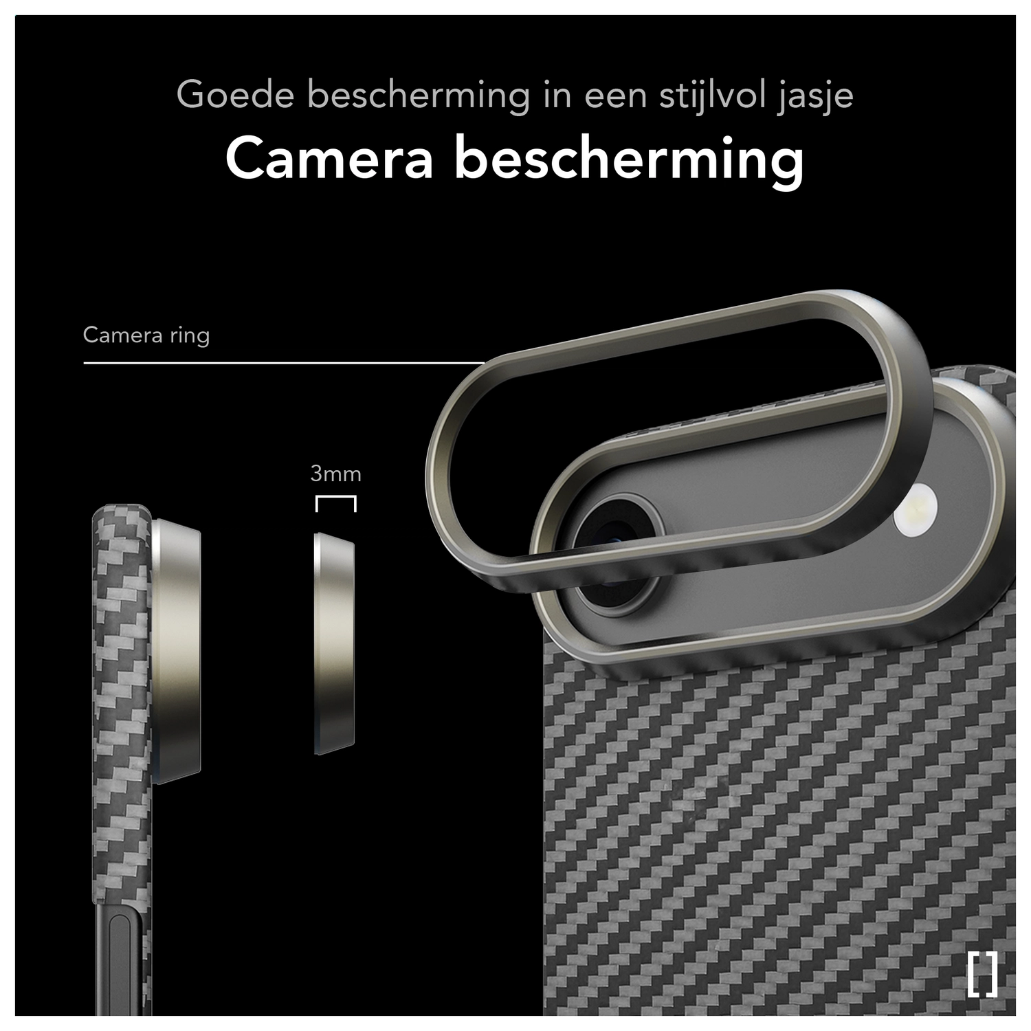 NEKIT Fiber Apple iPhone Air Hoesje MagSafe Kevlar Back Cover Dun Zwart afbeelding 4