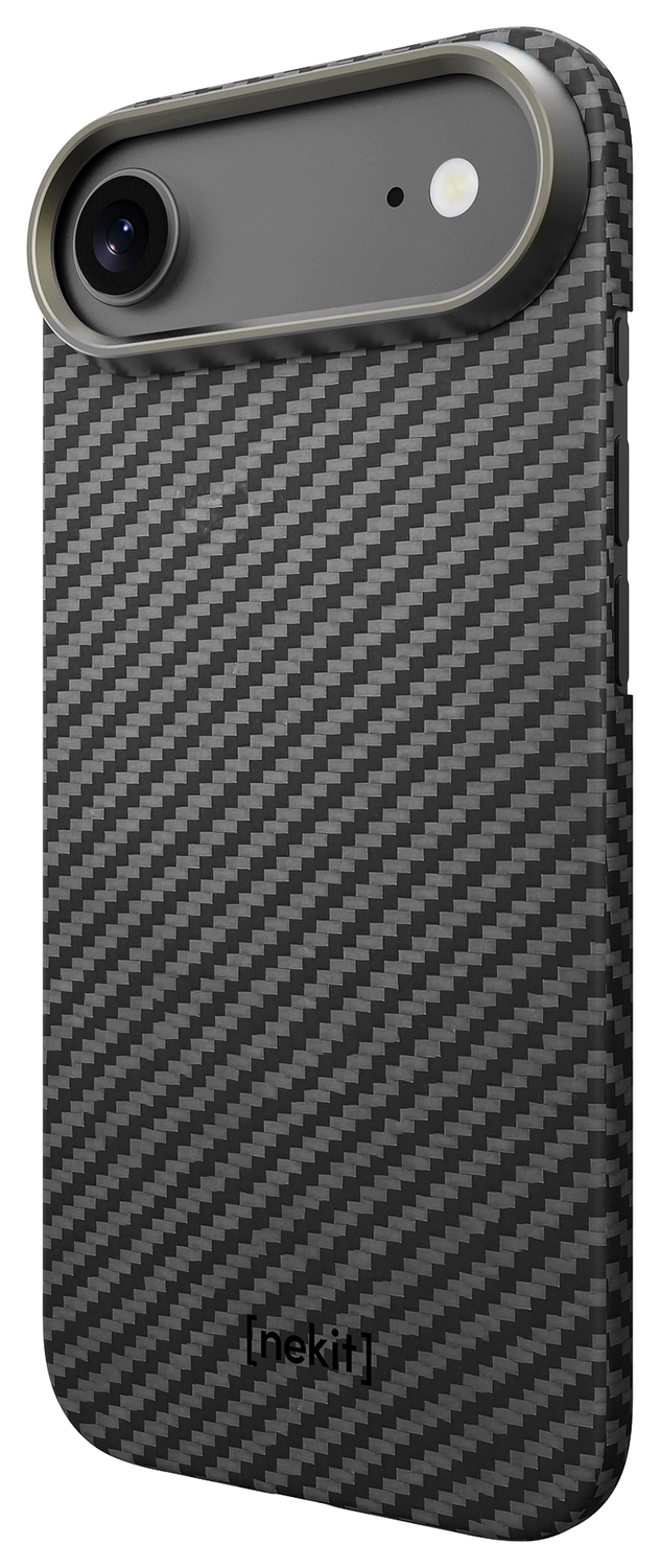 NEKIT Fiber Apple iPhone Air Hoesje MagSafe Kevlar Back Cover Dun Zwart afbeelding 12