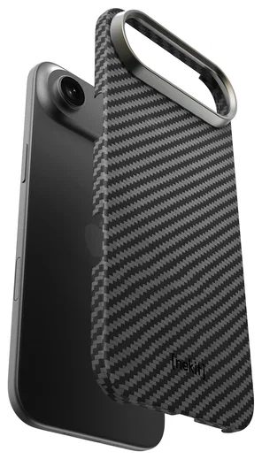 NEKIT Fiber Apple iPhone Air Hoesje MagSafe Kevlar Back Cover Dun Zwart afbeelding 13