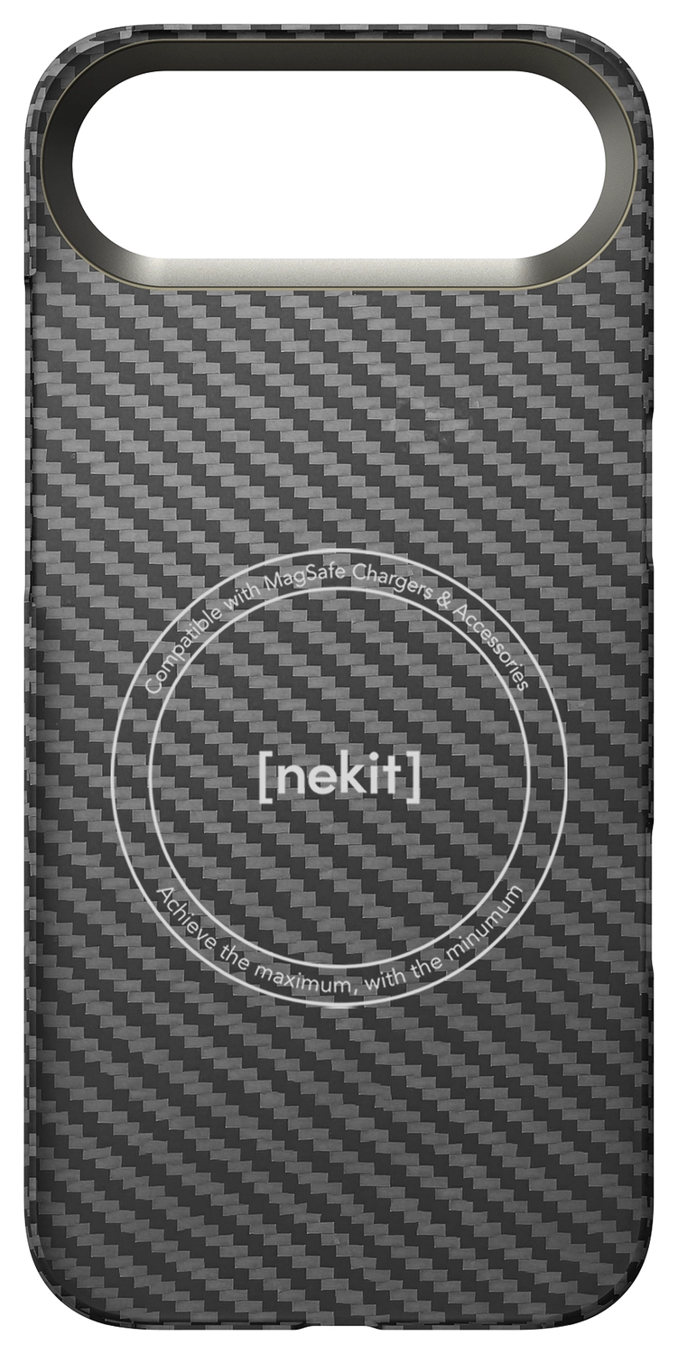 NEKIT Fiber Apple iPhone Air Hoesje MagSafe Kevlar Back Cover Dun Zwart afbeelding 17